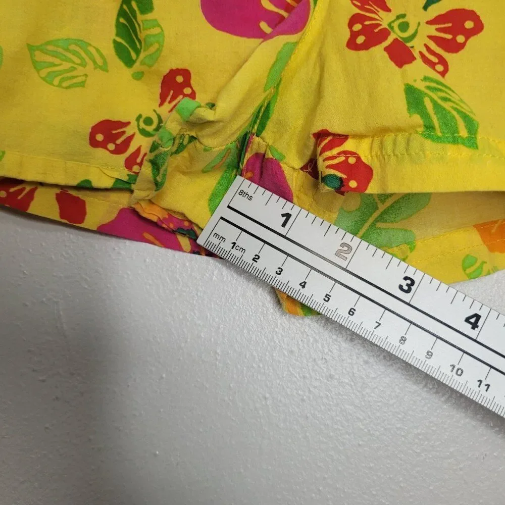 Y2k Joe Boxer yellow green pink tropical floral print pull on boxer shorts xl